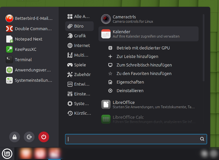 Linux Mint, Cinnamon, Programme managen